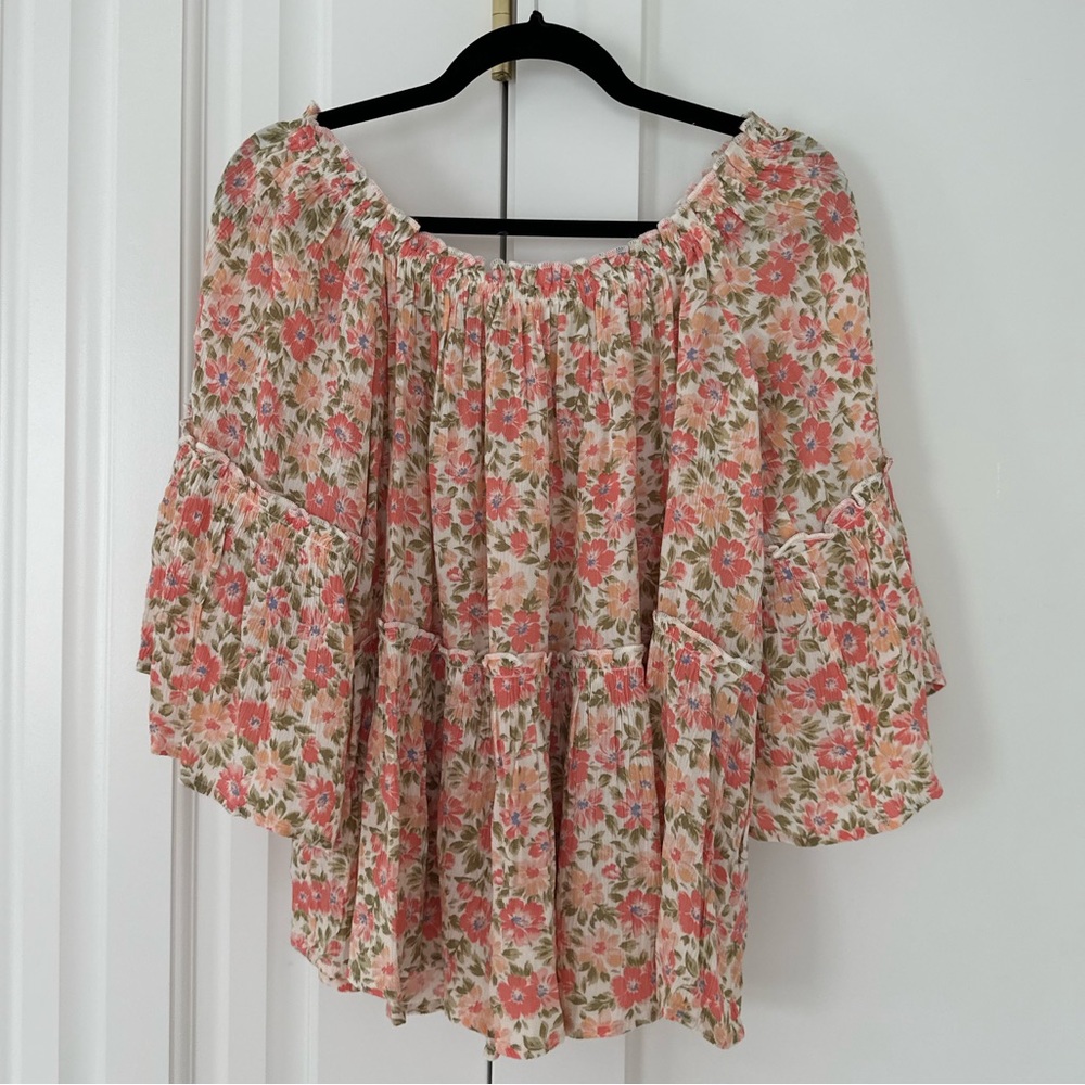 American Eagle BELL-SLEEVE OFF-THE-SHOULDER TOP